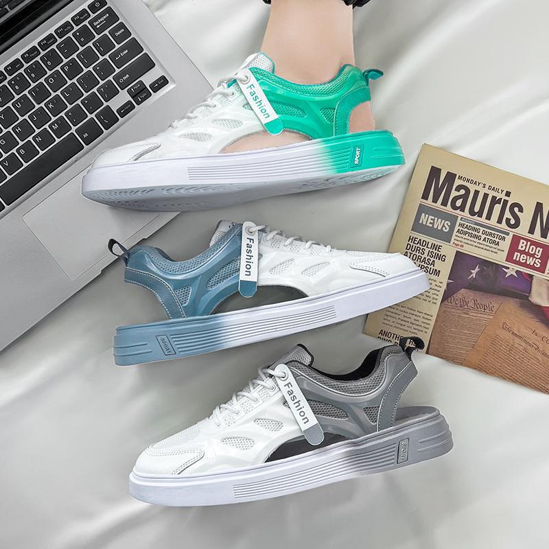 New Hole Shoes Men's Non-slip Summer Baotou Lazy Half Slippers Men's One-pedal Men's Shoes Beach Upstream Shoes.