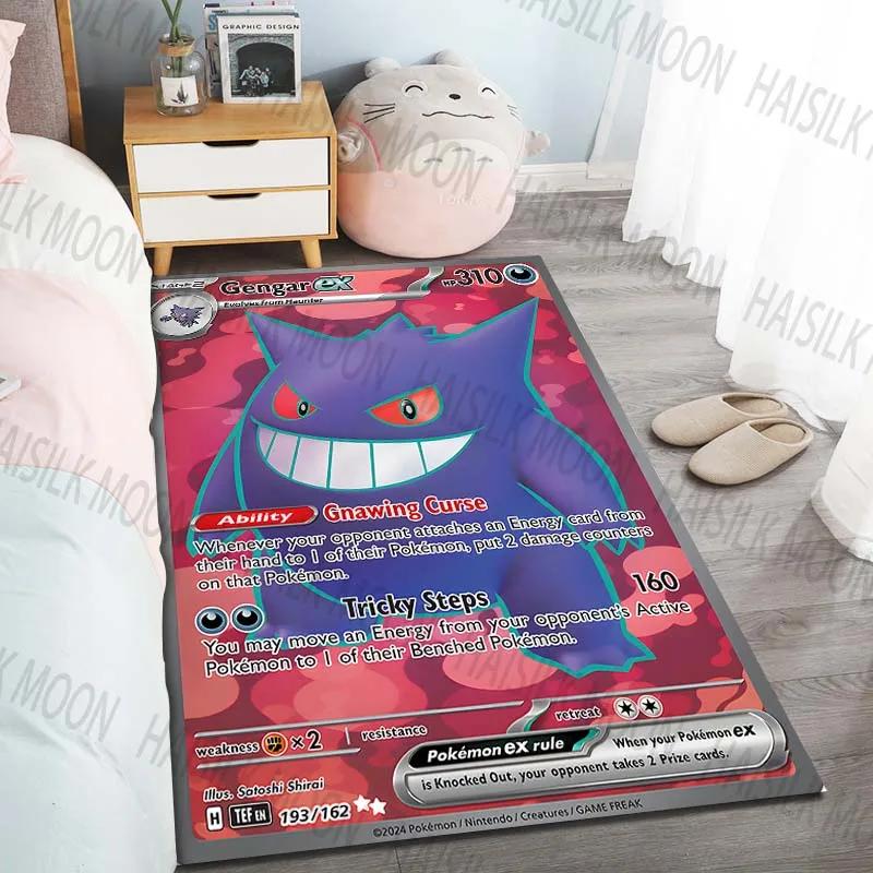 15 Misure Tappeti con Fantasia Carte Pokémon Gengar per Soggiorno Camera da Letto Tappetino per Pavimento Divano Tappeti Antiscivolo Tappeto Gioco per Camera dei Bambini Regali