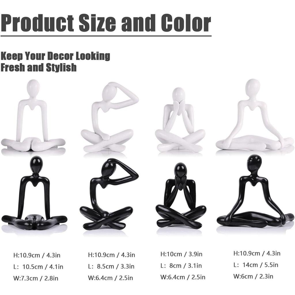 4pcs Decorative Abstract Thinker Men Statue Showpiece Set | Home Decor Items