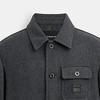 Coach Solid Color Lapel Single-Breasted Pocket Long Sleeve Jacket Men jackets Charcoal CN942-CHR
