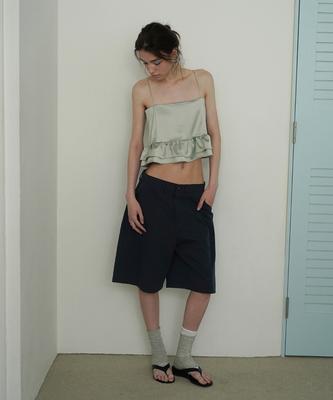 WITHOUT SUMMER Bow Bermuda Pants_Navy