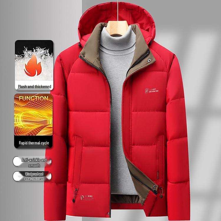 

2025 Autumn/Winter Men s Cotton-Padded Business Casual Jacket - Mid-aged & Young Styles 3XL бордовий