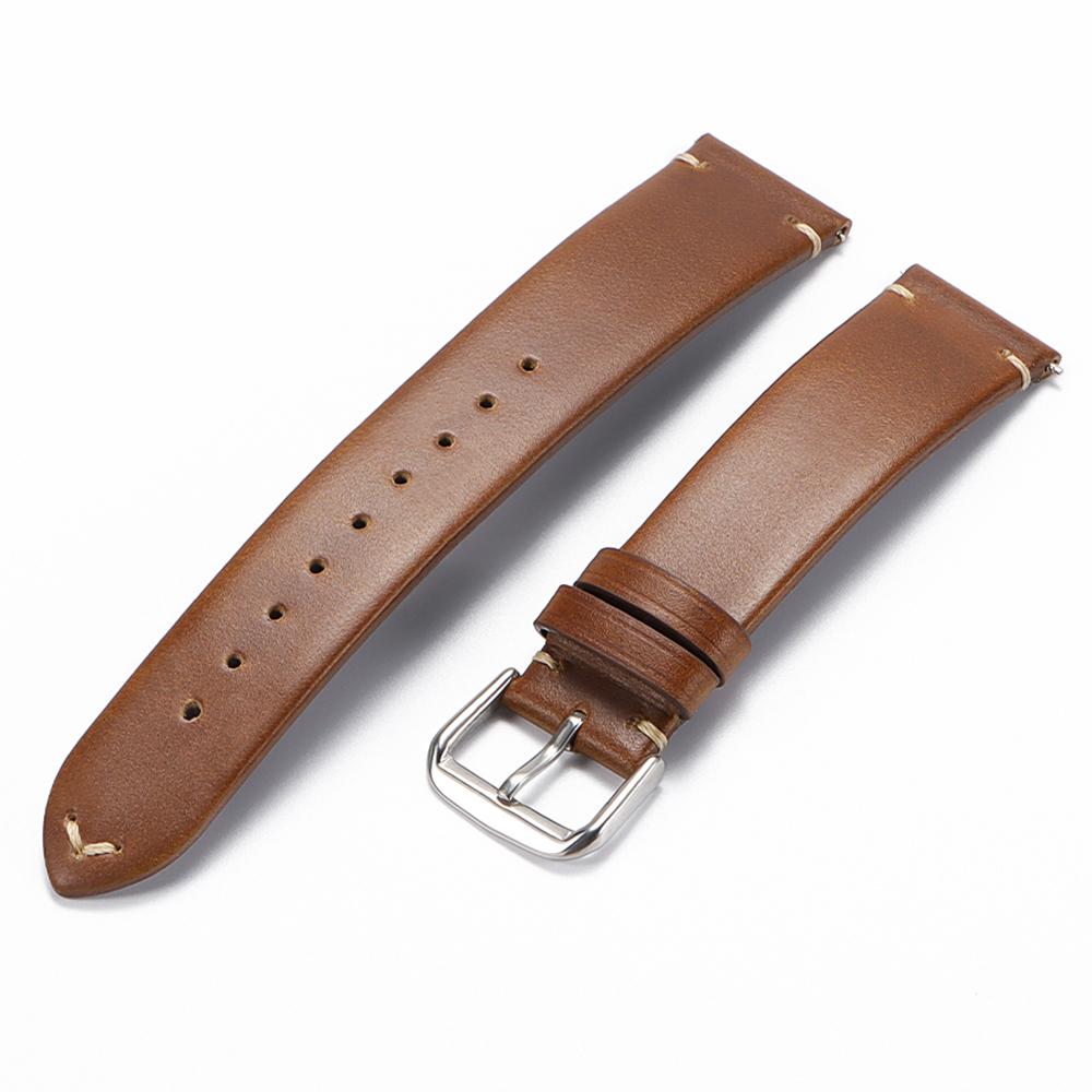 Soft Genuine Calfskin Watchband 18mm 20mm 22mm for Omega for Seiko Wristband Stitching Cowhide Straps Vintage Brown Watch Band