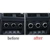 Fit For Defender 110 - Silver Aluminum Rear AC Knob Ring Cover Trim 3pcs