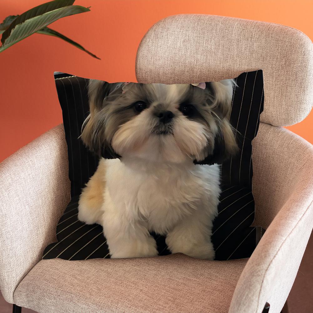 Krásný povlak na polštář Shih Tzu Měkké povlaky na polštáře pro dekoraci farmářské pohovky Domácí dekorace a Ochranný povlak na polštář