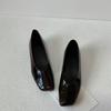 Fashion New British-Style Versatile And Lazy Single Shoes For Women, Low-Heeled Slanted Square Toe Shiny And Fashionable Grandma Shoes