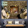 Cartoon Anime S-Shaun Fun the Sheep Photography Studio Backdrop Outdoor House Party Decor Photo Background Curtain Back Drop