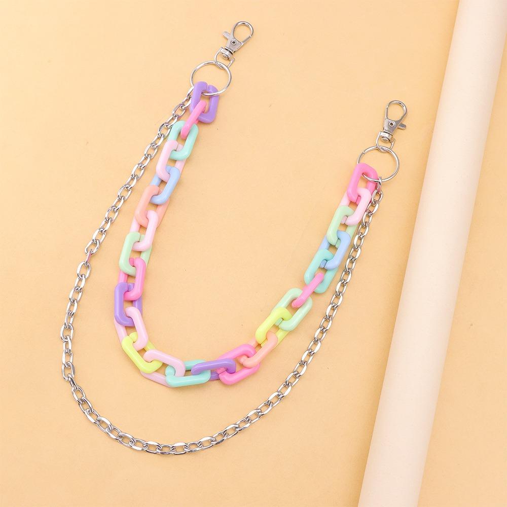 Double Layer Star Belt Chain Acrylic Cross Pants Chain Punk Heart Waist Chain  Jeans Decor
