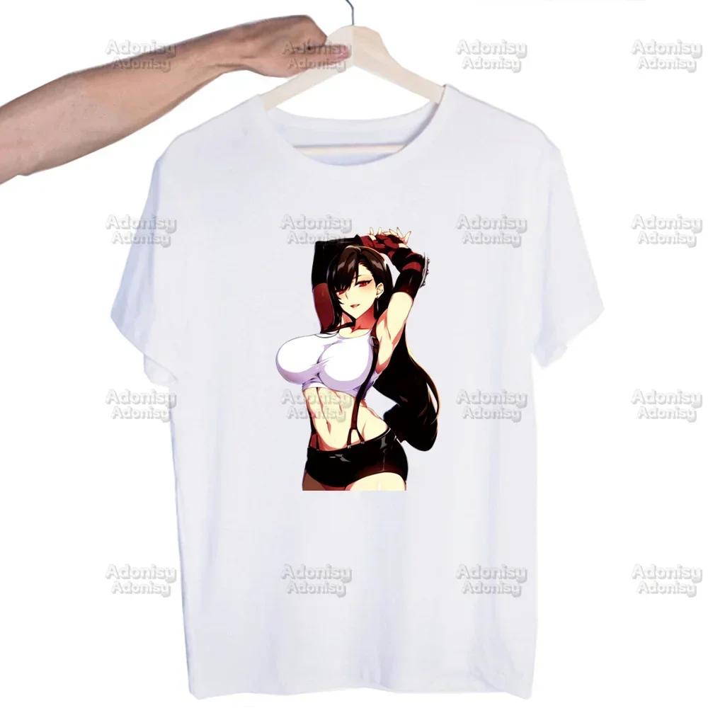 Final Fantasy 7 Fan Art Harajuku Men's Tshirt Printed Unisex Short Sleeve T-shirt Cool Cartoon Casual Male Streetwear Tops