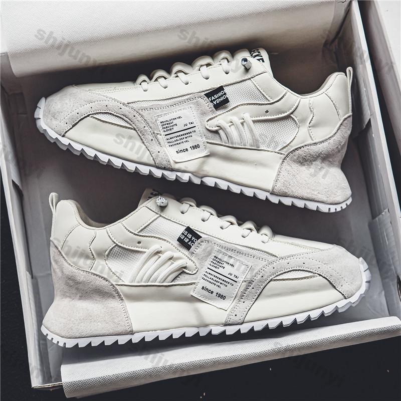 Fashion Men White Sneakers 2025 Spring Autumn Breathable Non Slip Running Shoes Lightweight Comfortable Fashion Cross Tied Casual Shoes