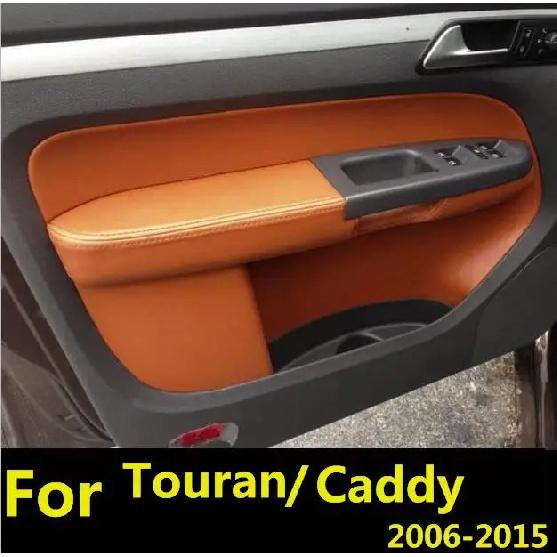 For Volkswagen Touran Caddy 2006 2007 -2015 Microfiber Leather Door Armrest Interior Door Panel Protective Covercar interior