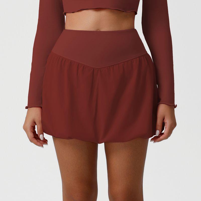 Export New Quick-Drying Sports Tennis Skirt Fashion Tape Bubble Skirt Yoga Breathable Pettiskirt Running Fitness Skirt