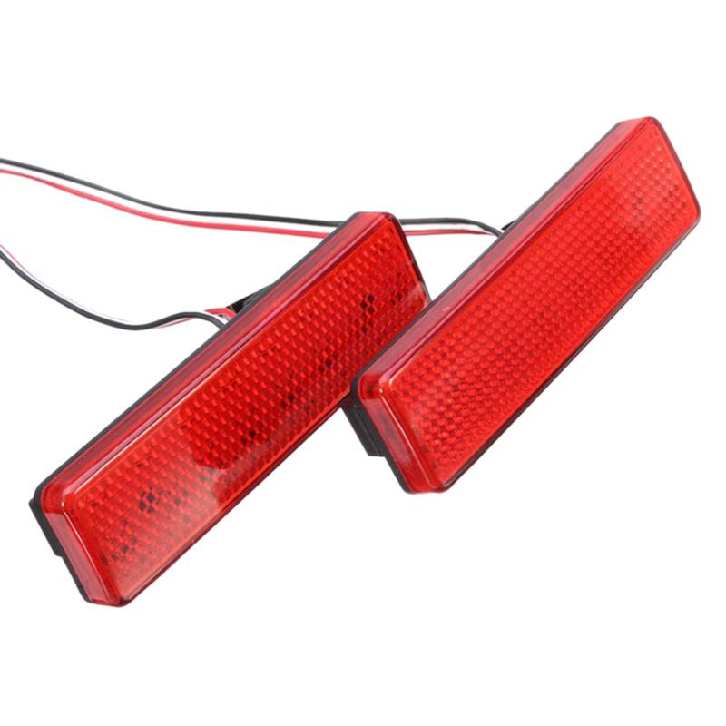 Authentic 2X Red Car Rear Bumper Reflector Signal LED Tail Stop Brake Light For Vauxhall Opel Vivaro Movano