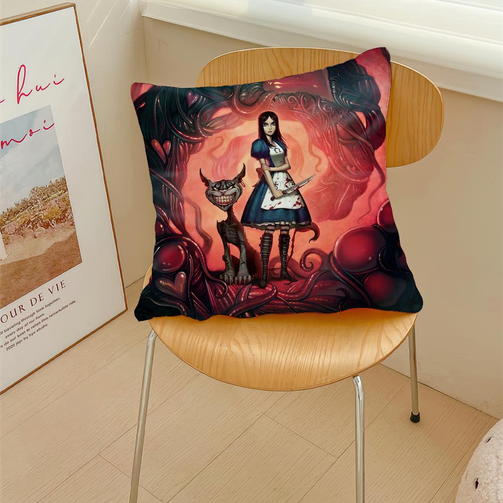 Game A-Alice M-Madness Returns Cushion Cover Pillow Cover Decoration Room Home Sofa Living Office Car Nordic Simplicity