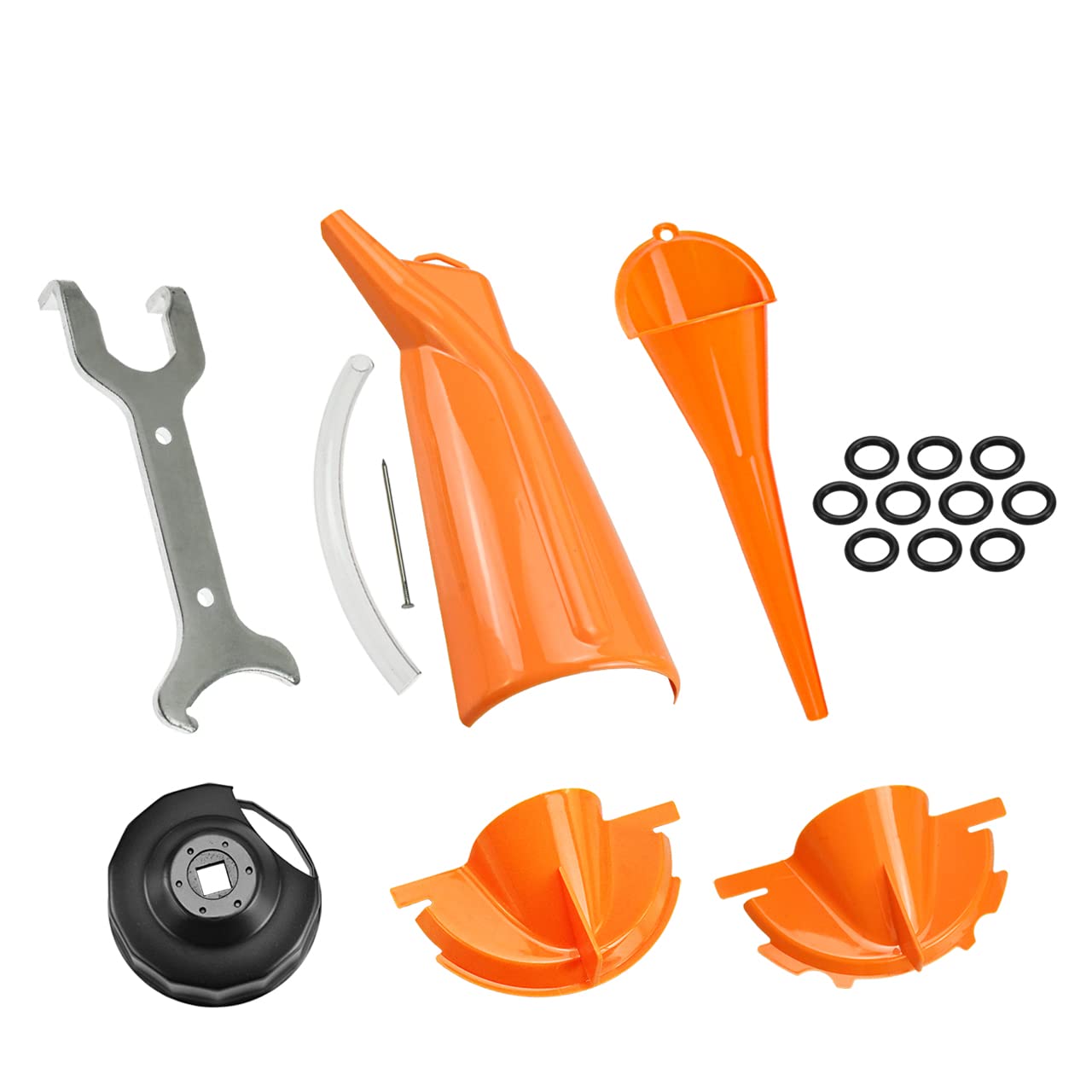 

HDBUBALUS Replacement Funnel Funnel Filter Spanner O-Ring ABS for Harley Touring Dyna Softail оранжевый