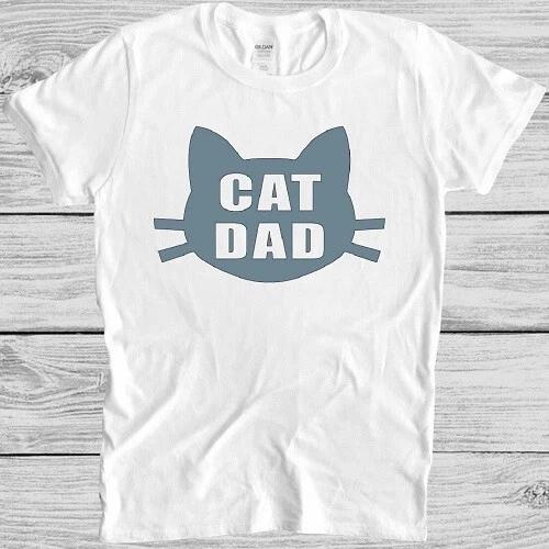 Cat Dad T Shirt Best Ever Funny Saying Pun Present Slogan Cool Gift Tee M122 S