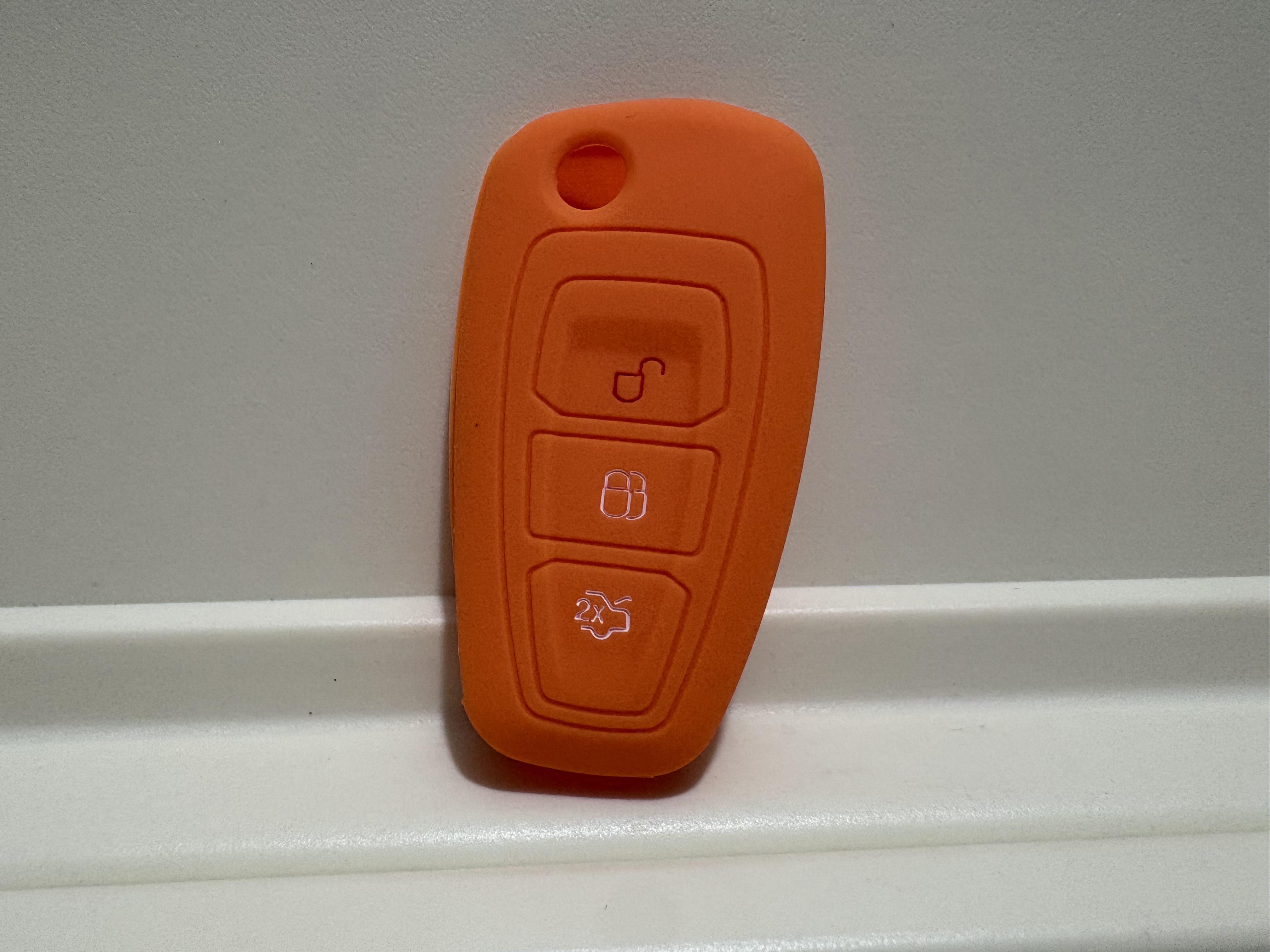 

New Silicone Key Cover Case For Ford Focus 3 MK3 4 MK4 Fiesta Kuga Escape Ecosport Fob 3 Buttons Flip Folding Remote Shell Parts помаранчевий