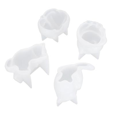 4 Pièces Moule Chat Moule DIY Cristal Silicone Fait Main Forme Animale Artisanat Ornements
