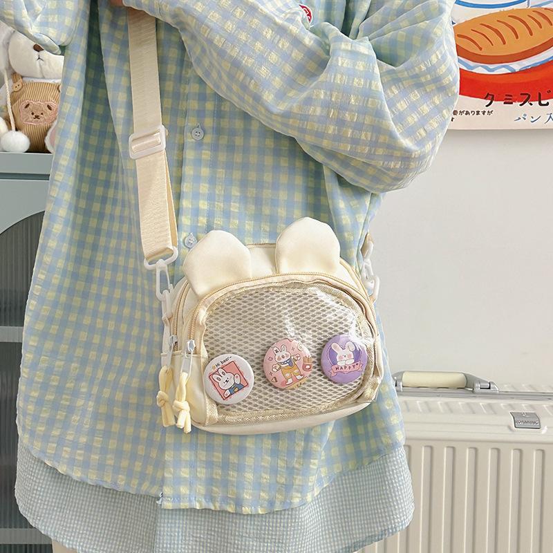 Japońska dziewczyna ins przezroczysta torba na ból, małe jedzenie, torba na ramię typu listonoszka, damska wszechstronna casualowa mała torba na telefon komórkowy