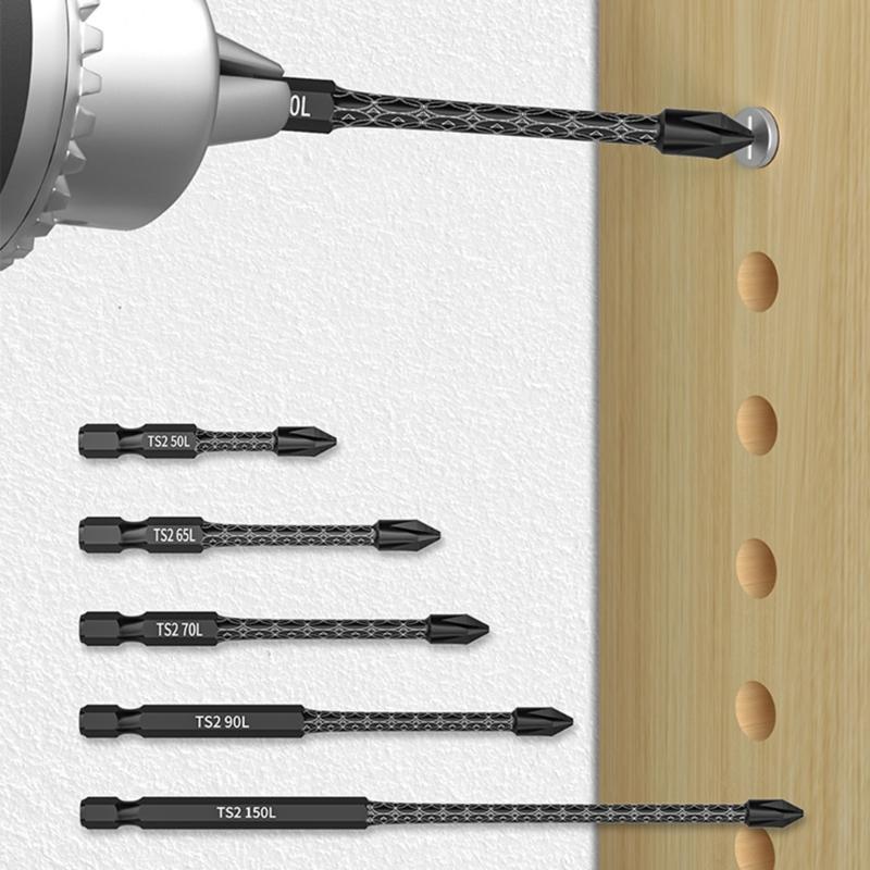 PH2 Magnetic Screwdriver Bit Steel Not  Slip Designs High Torques Screwdriver High Hardness Tool for Power Drilling Tool
