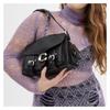 Coach Western Tabby 26 Logo Snap Adjustable Strap Grained Leather Shoulder Crossbody Medium Women's Black