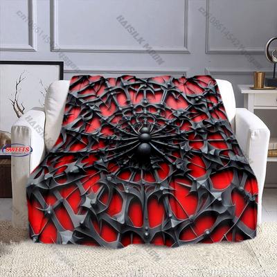 "Artistic Spiderweb Pattern Blanket" Multiple Sizes Kid's and Adults' Bedroom Living Room Sofa Decor blanket,Exquisite Gift
