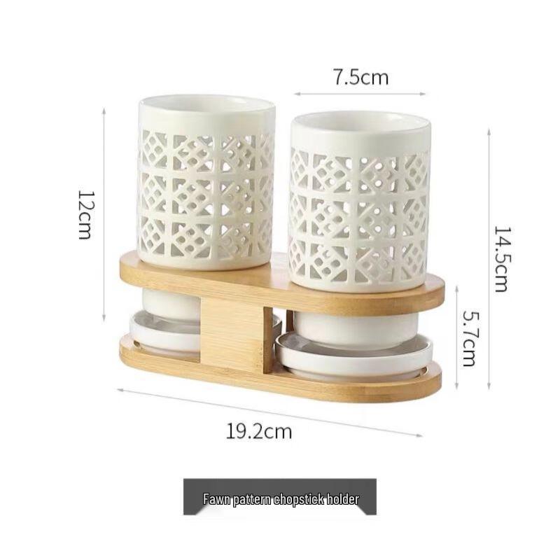 Qianxing Ceramic Chopstick & Utensil Holder Set