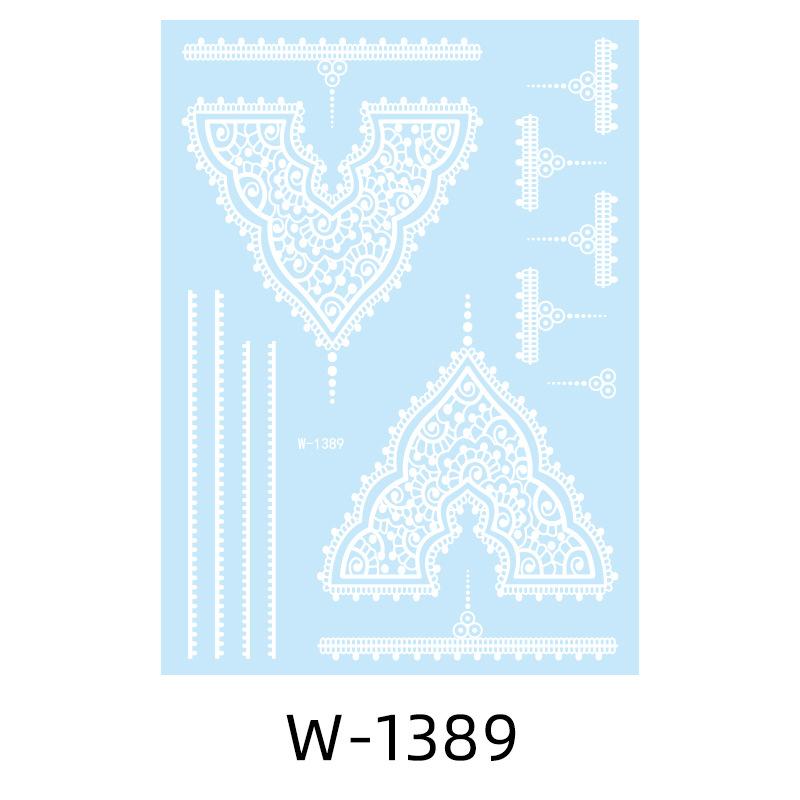 Tattoo Sticker White Lace Temporary Tattoo Wedding Henna Tattoo