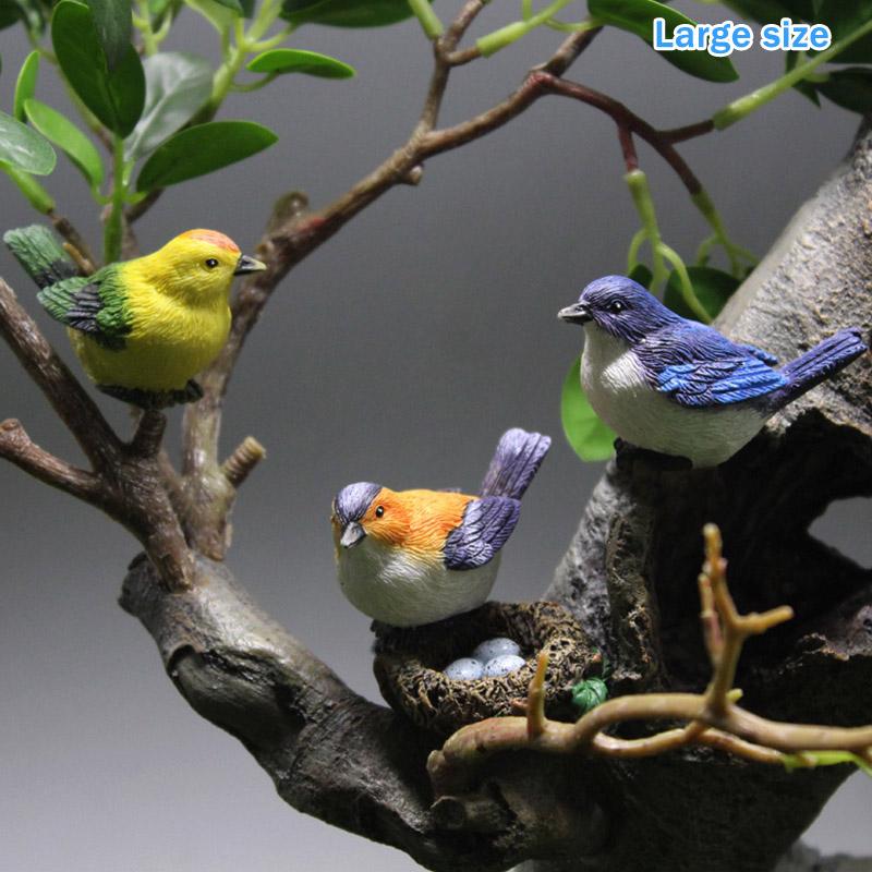 4PCS Mini Bird Figure Model Cartoon Resin Crafts DIY Plant Bonsai Figurines Fairy Garden Dollhouse Miniatures Decor