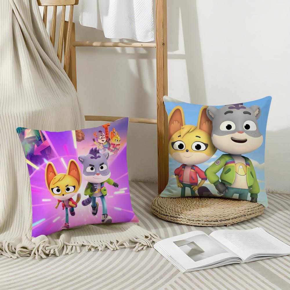 Funda de Cojín de Dibujos Animados T‑The Creature Cases Lino Transpirable Funda de Almohada Verano Sin Olor Ecológica Cremallera Invisible Lavable