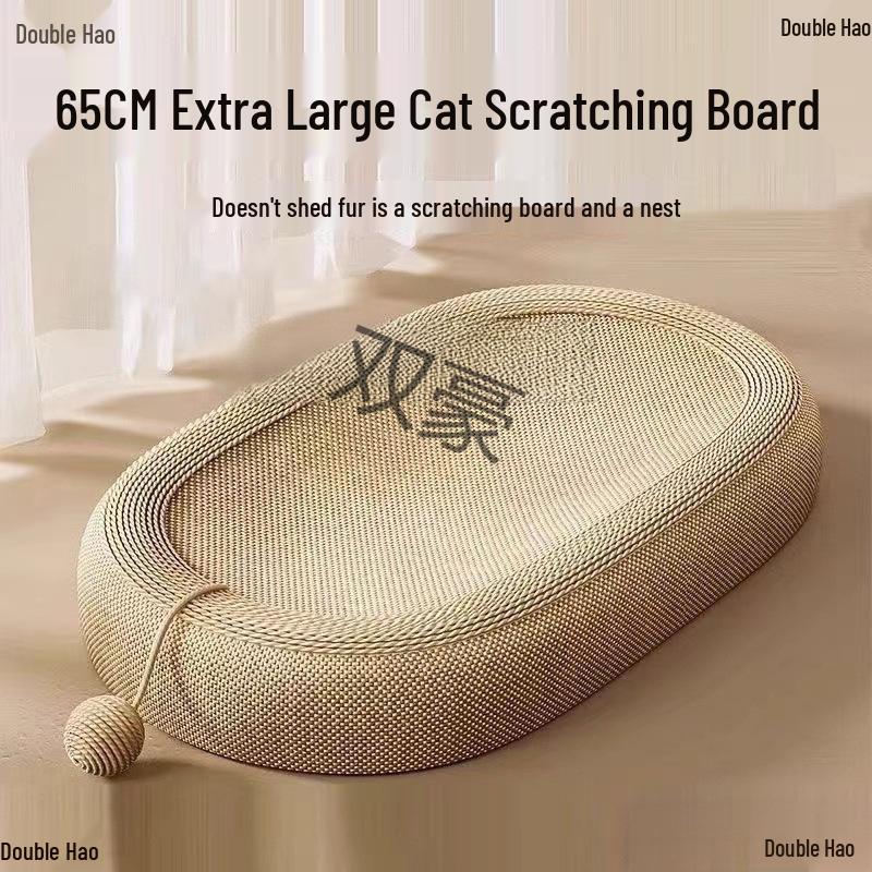 Sisal Oval Cat Scratching Board with Cat Bed - Scratch-Resistant, Free Shipping