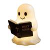 Yousheng Ghost Bible Lamp Cute Ghost Reading Book Night Light 3D Resin Light Up Ghost Figurine Halloween Table Lamp for Bedroom Home Shelf Indoor