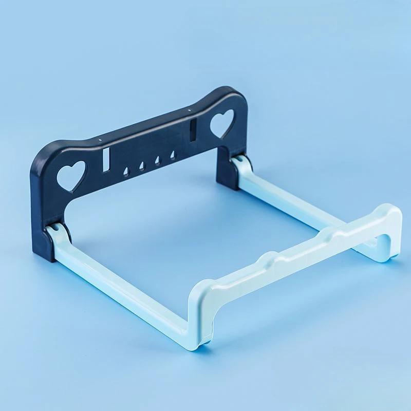 

Складная полка для ванной комнаты без сверления, с регулируемой съемной корзиной для хранения и компактным дизайном синий