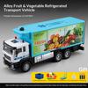 1/50 Alloy Engineering Truck Refrigerated Truck Model Fruit and Vegetable Fresh-keeping Transport Truck Container Truck Toy