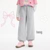 Pantaloni della tuta casual da bambina a blocchi di colore con fiocco