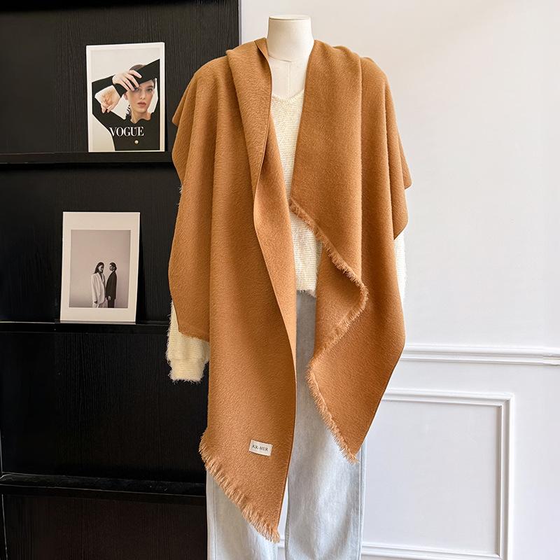 New Winter Cashmere Scarf For Women Soft Solid Color Tassel Shawl Wrap Thick Warm Blanket Echarpe Pashmina Female Scarves
