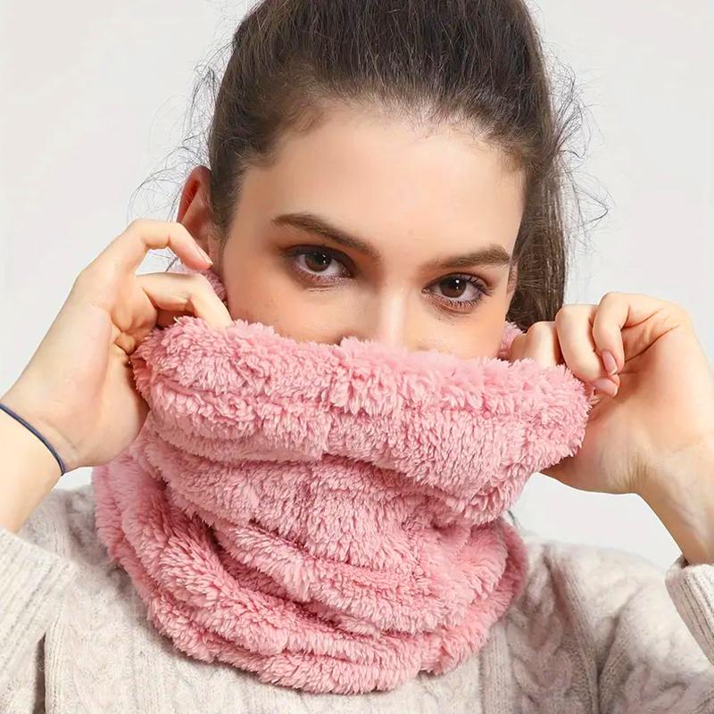 Women Face Protector Comfortable Plush Material Warmth Thickened Cute Scarf Accessories Multi-Color