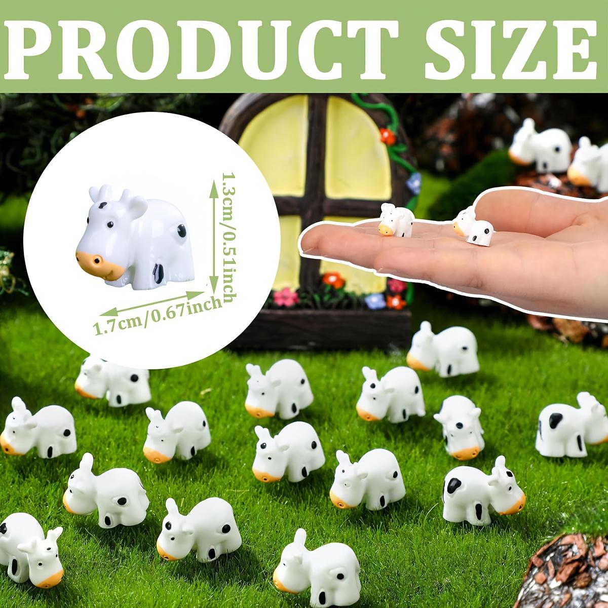 10pcs Mini Cow Figurines Mini Resin Cow Miniature Animals Figurines Fairy Garden Miniature Moss Landscape DIY Crafts