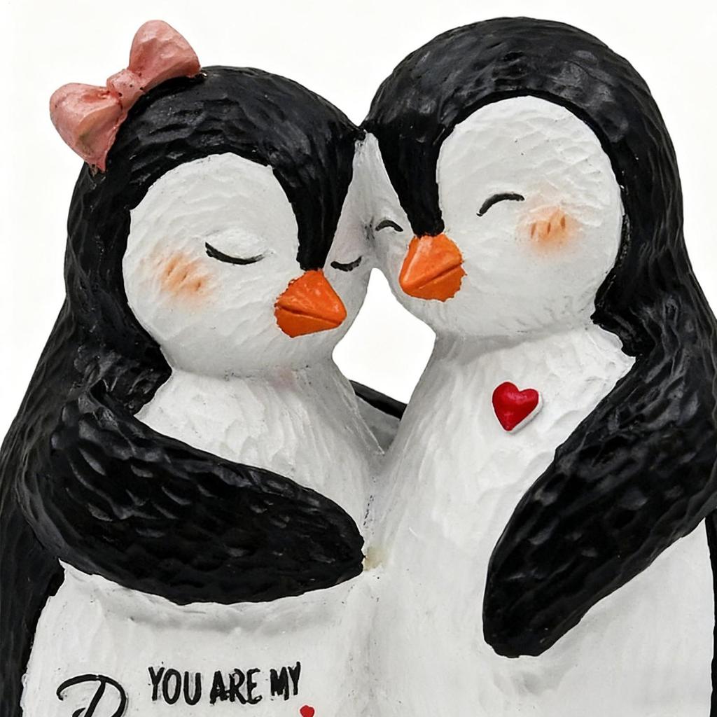 Figurki Zwierząt Żywica Dekoracja Domu Romantyczne Pingwiny Kochankowie Miniaturowe Figurki Na Boże Narodzenie Urodziny Walentynki Imprezę Kobiety