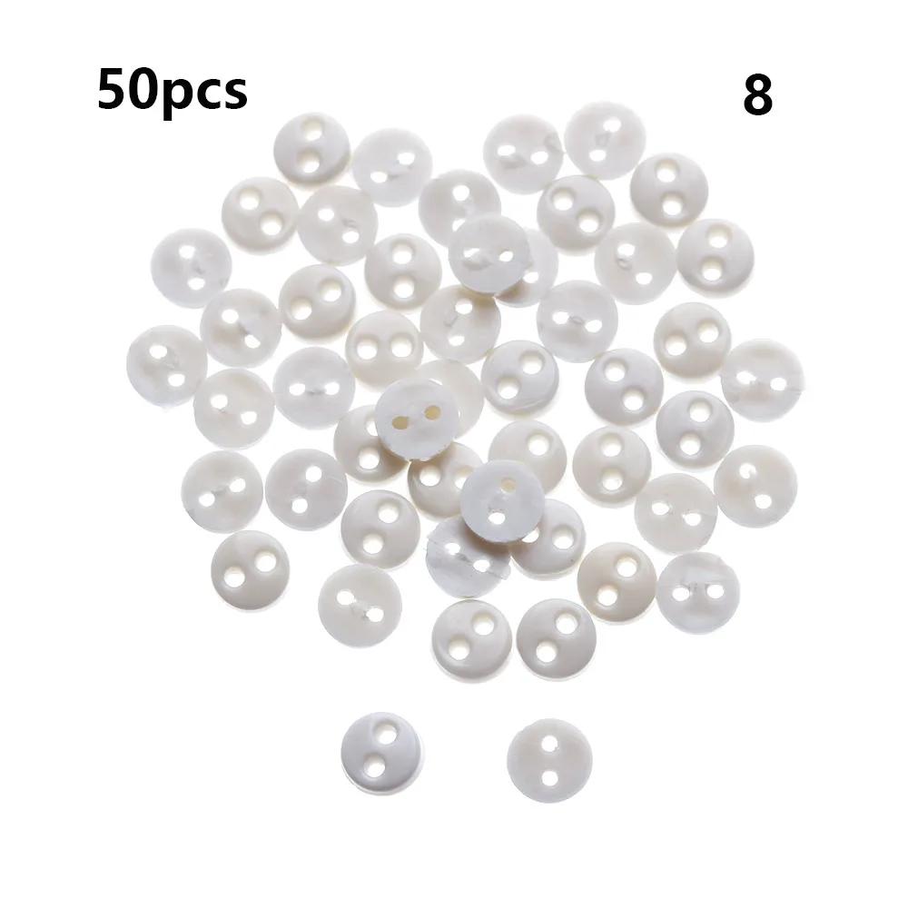 50Pcs 4mm Mini Buttons For DIY Doll Clothes Round Candy Color 2 Holes Card Making Scrapbooking Buttons Sewing Accessories