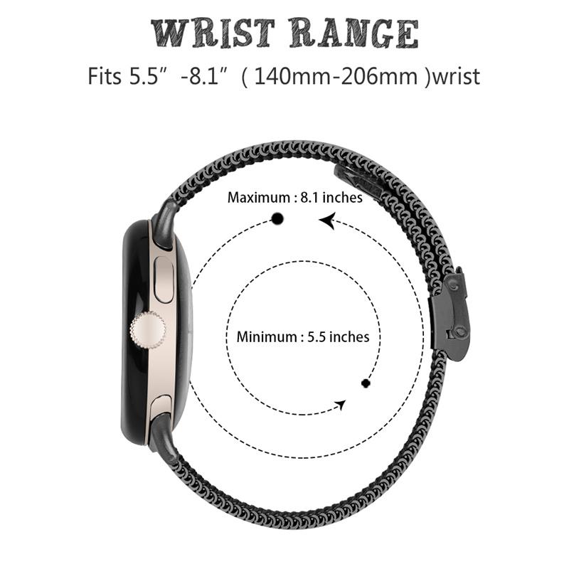 For Google Pixel Watch 3 41mm/Watch 2/Pixel Watch Fine Mesh Stainless Steel Watch Band Replacement Milanese Wrist Strap with Buckle