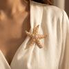 Pearl Starfish Starfish Star Metal Pin Jewelry Gift Chest Flower Pin Retro Starfish Brooch  Women