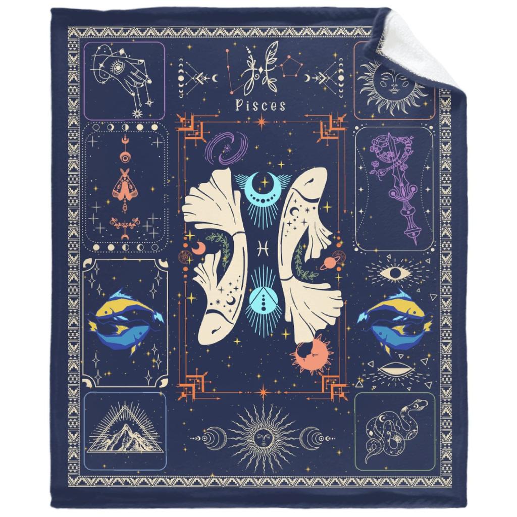 Cartoon Constellation Flannel Blanket Light Blanket Sofa Bedroom Bed Decorative Blanket