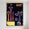 Vintage 1976 KAPP Records SBAYY Metal Sign, Rustic 70s Retro Aesthetic Tin Sign with Colorful Fish & Trees, Home Decor for Bar P