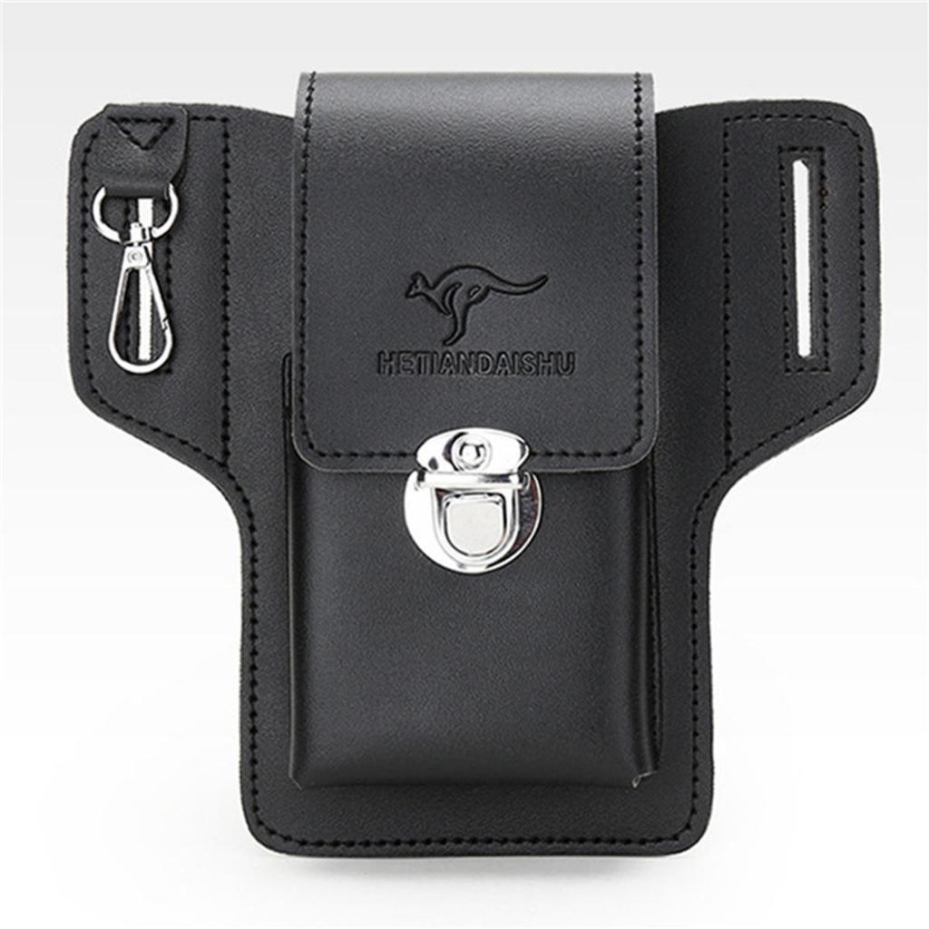 Phone Belt Bag For Men Cellphone Pouch Portable Wallet Waistpack Multifunctional PU Leather Fanny Pack Vertical Case Gift