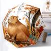 1PC Capybara Illustration Automatic Open/close Umbrella with 8-Rib Structure for Women/Men, All-Season Use - Travel Essential, Stylish Accessory, High
