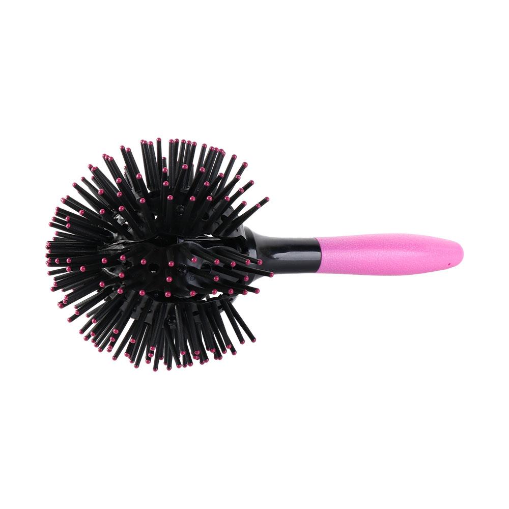 Heat Resistant 360 Degree Ball Hairbrush Pink Round Curly Hair Comb  Make Up