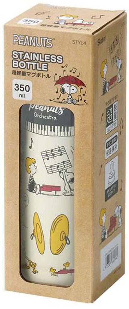 Skater Snoopy Orchestra 350ml Stainless Steel Water Bottle Ultra-Lightweight STYL4-A