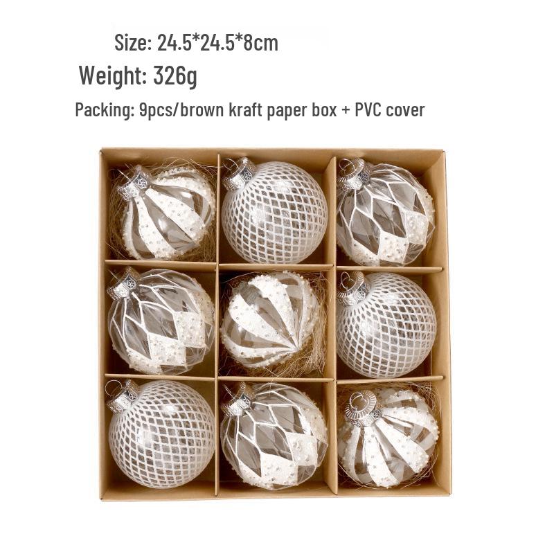 

White Christmas Ball Decoration - Creative Tree Pendant on Black Background