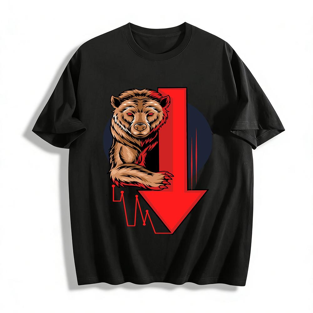 

Bear Market Trend Print T-Shirt For Stock Market Investors Traders Pure cotton T-shirt XXS